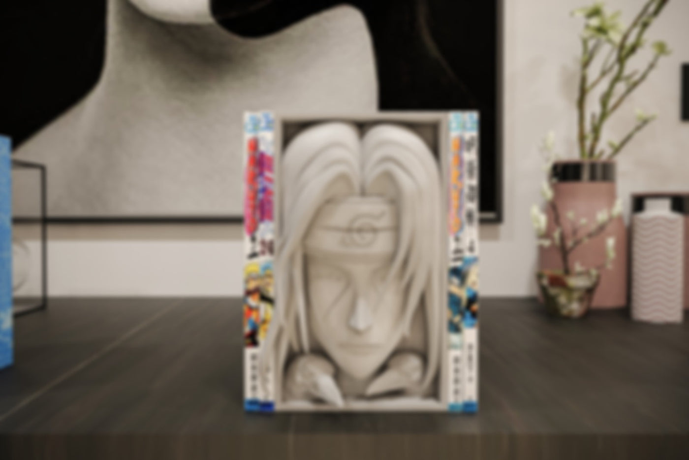 Itachi Uchiha Inspired Manga Nook - Naruto Unpainted 3D Printed Shelf Insert