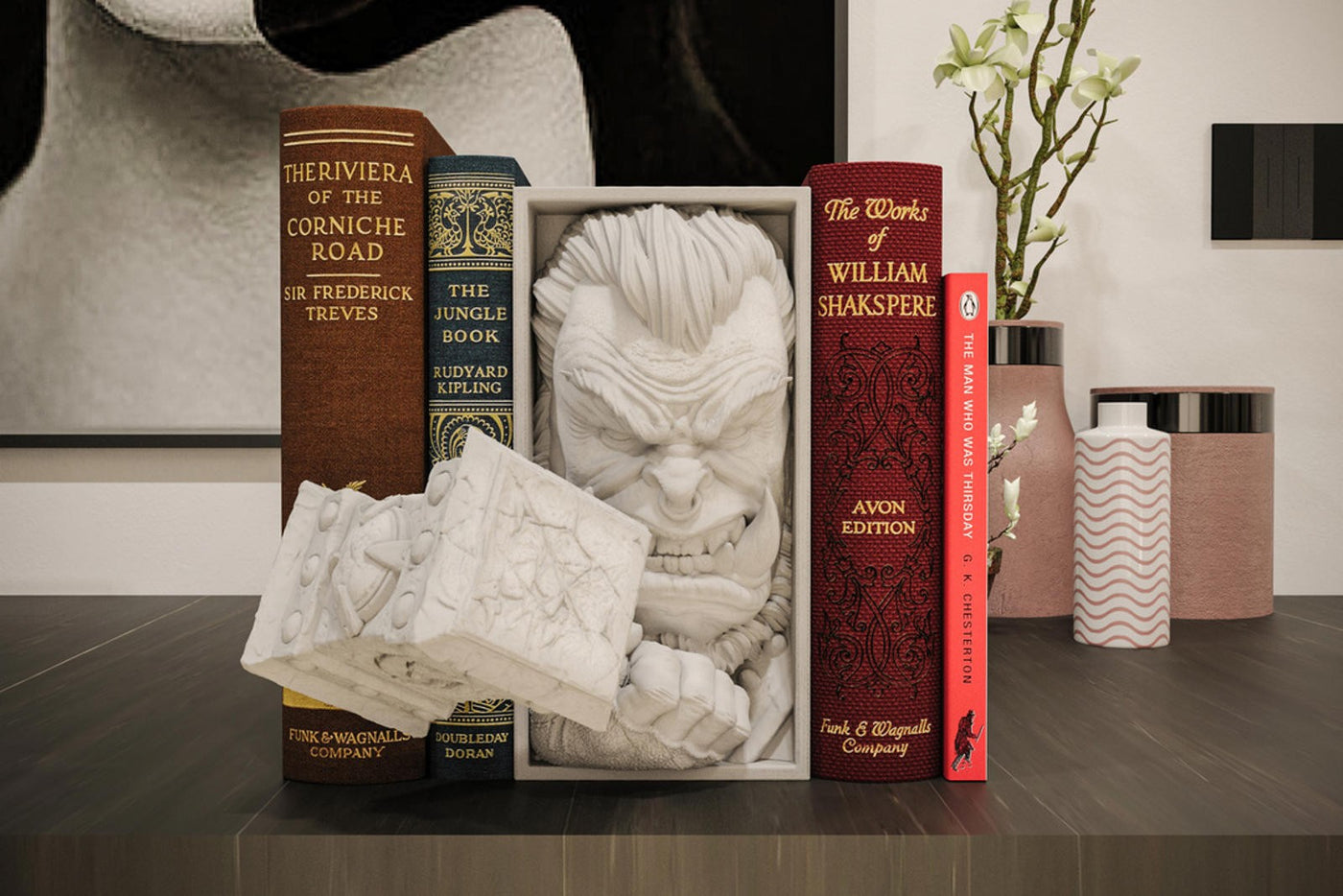 Thrall World of Warcraft Inspired Book Nook & Wall Mount - Orc Warchief Decor