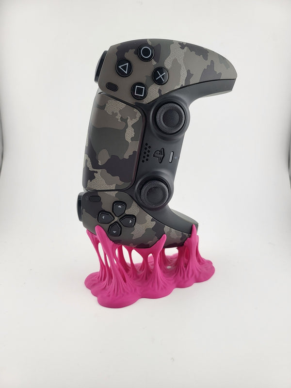 Bubble Gum PS5 Controller Stand - Pink Melting Slime Holder Gaming Desk Decor