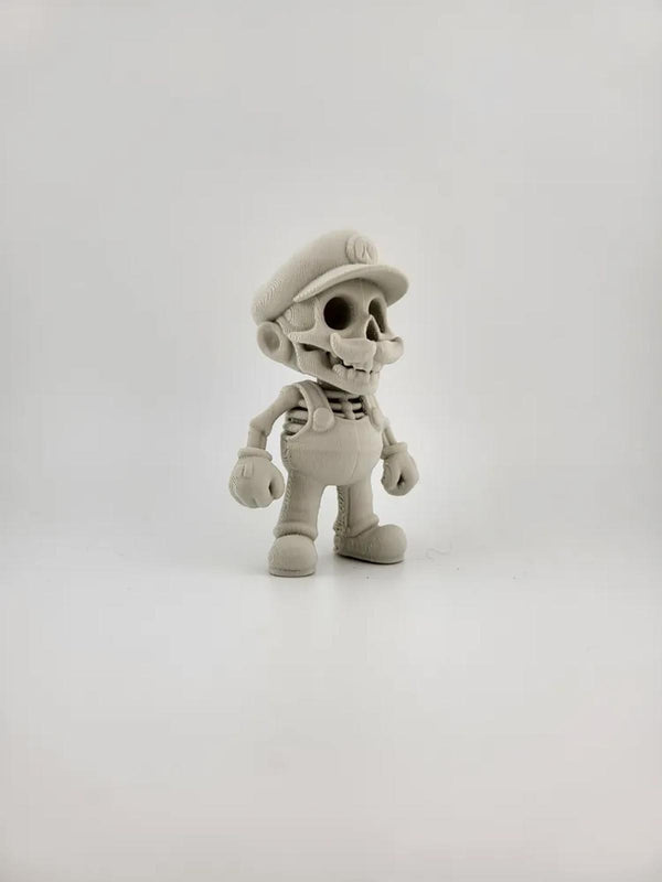 Skeleton Plumber Figure - Inspired by Super Mario - 3D Printed Gamer Decor
