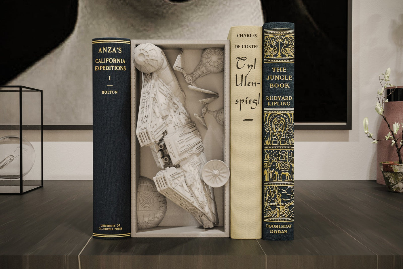 Star Wars Inspired Book Nook/Wall Mount - Starship 3D Printed Galactic Decor