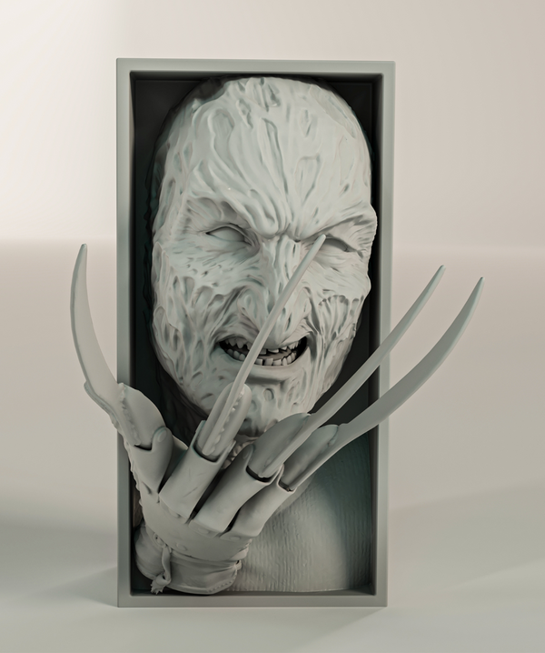 Freddy Krueger Book Nook 3D Printed Horror Bookend Wall Mount Decor