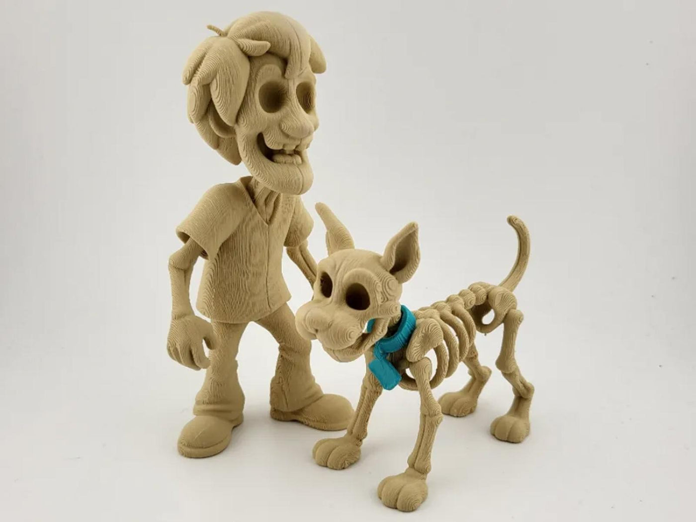 Shaggy and Scooby-Doo Inspired Skeleton Duo - Halloween Mystery Figures