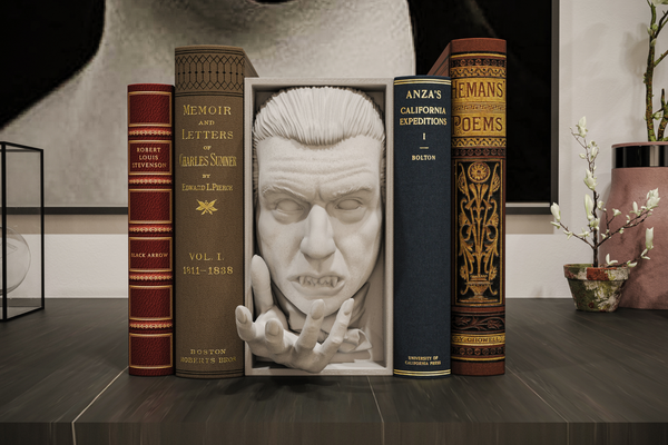 Dracula Book Nook 3D Printed Vampire Bookend Shelf Insert Gothic Horror Decor