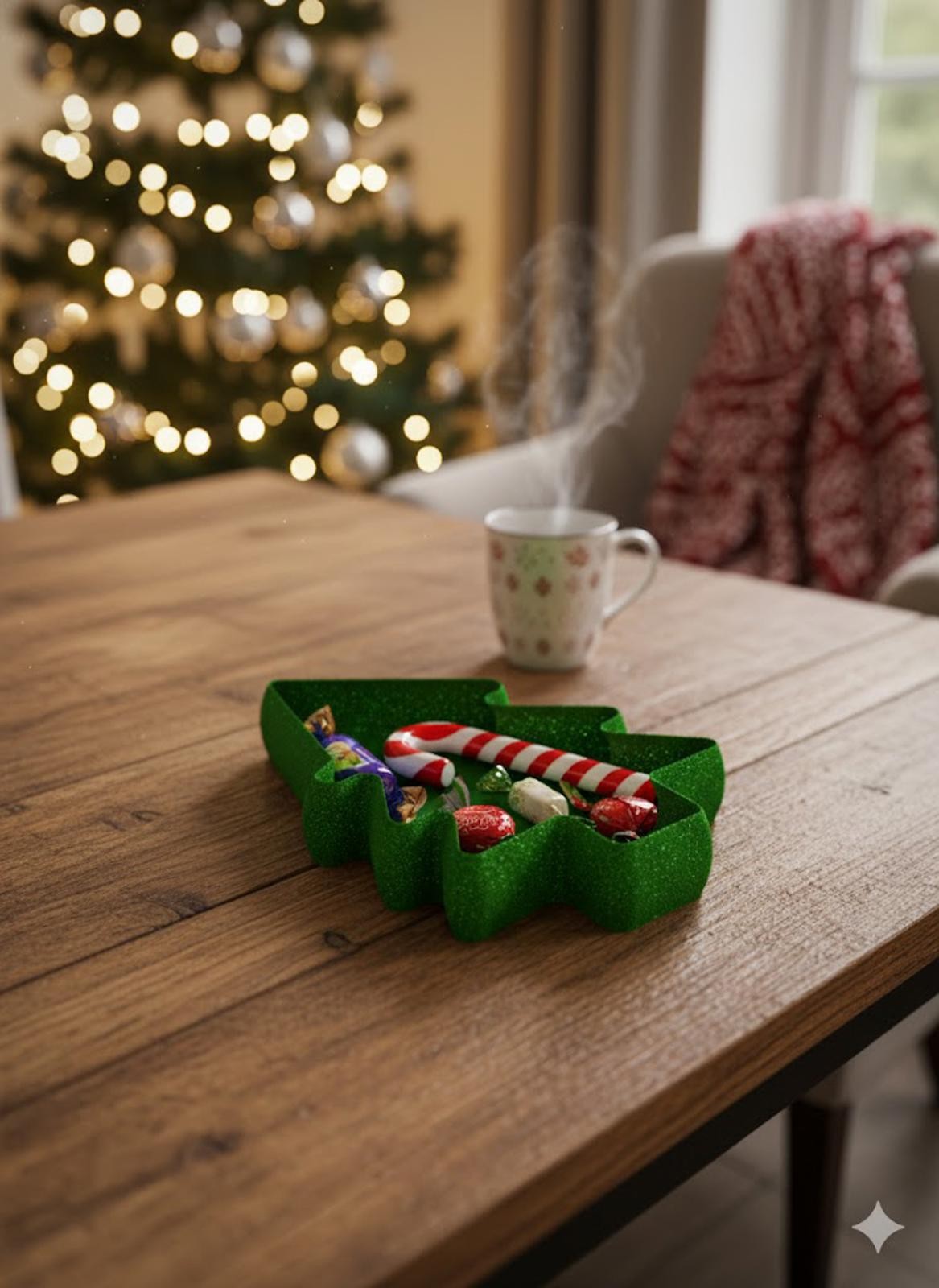 Christmas Tree Candy Dish - Festive Decor & Snack Holde