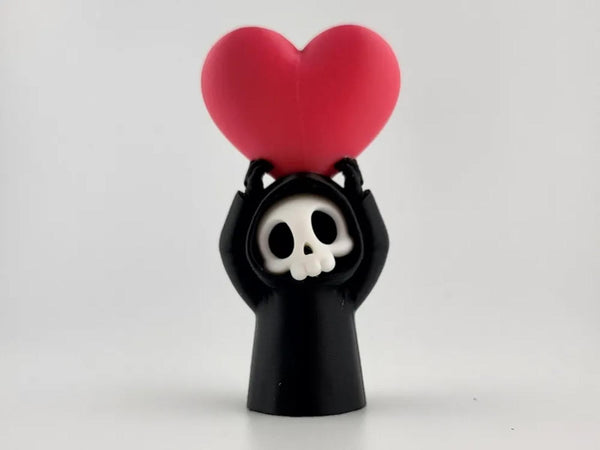 Grim Reaper with Heart Figurine — Love from Beyond the Grave