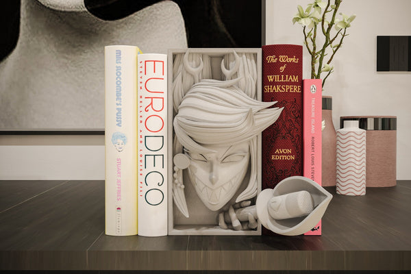 Alastor Hazbin Hotel 3D Printed Book Nook & Wall Mount Radio Demon Bookend