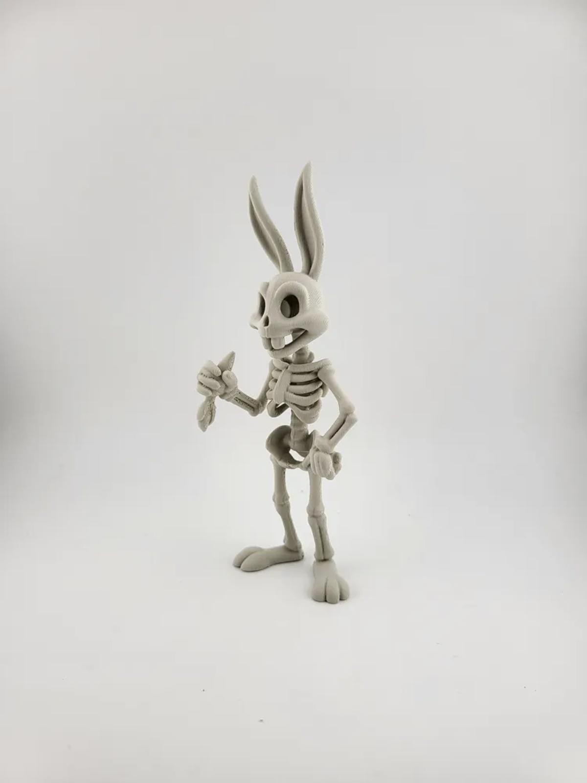 Bugs Bunny Inspired Skeleton Figure - Spooky Cartoon Horror