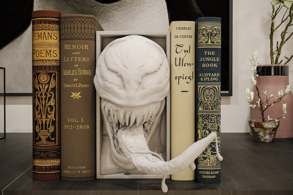 Venom Inspired Book Nook & Wall Mount - 3D Printed Symbiote Decor Unpainted