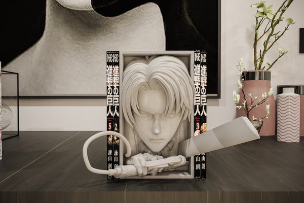 Levi Ackerman Inspired Manga Nook - Attack on Titan 3D Printed Shelf Insert