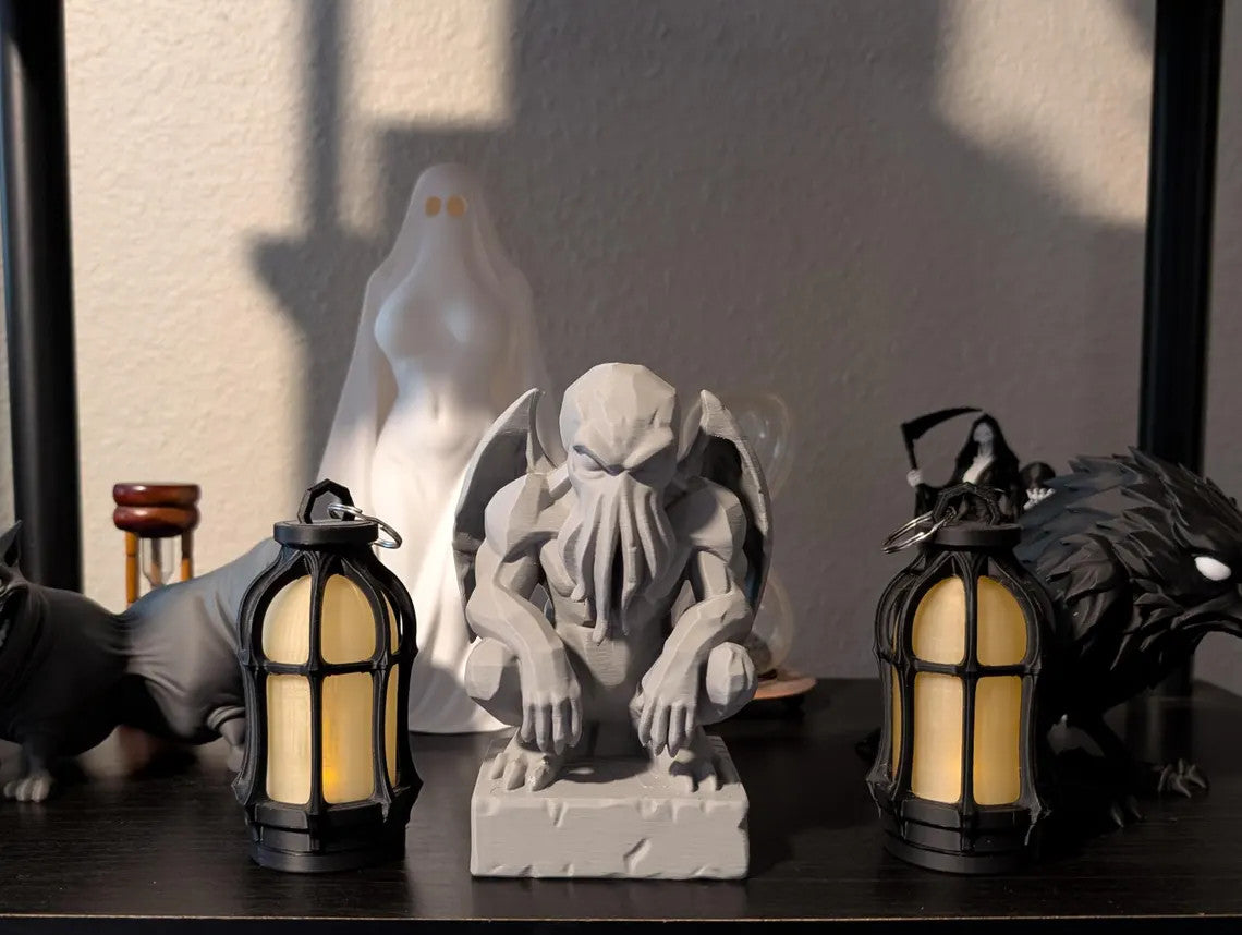 Cthulhu Idol Statue - Lovecraft Horror Relic 3D Printed Marble Collectible