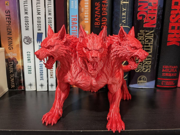 Cerberus Statue 3D Printed Three Headed Hellhound Greek Myth Gothic Decor 7 in