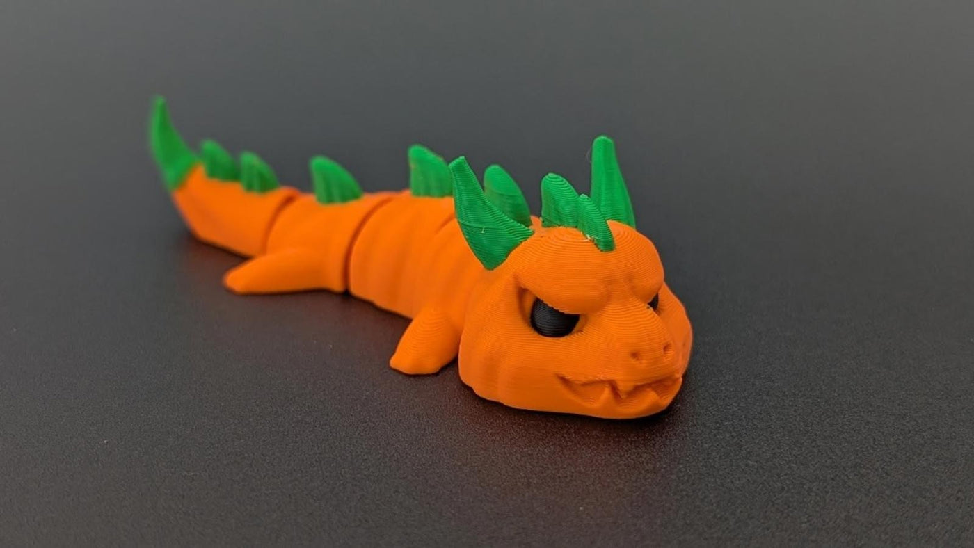 The Pumpkin Dragon - Articulated Fidget Toy & Halloween Keychain