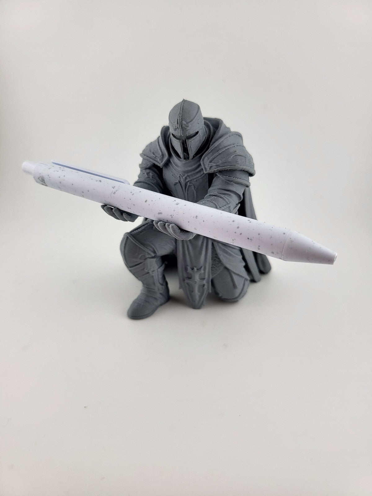 Medieval Knight Pen Holder - Armored Warrior Desk Organizer 3D Printed Gift