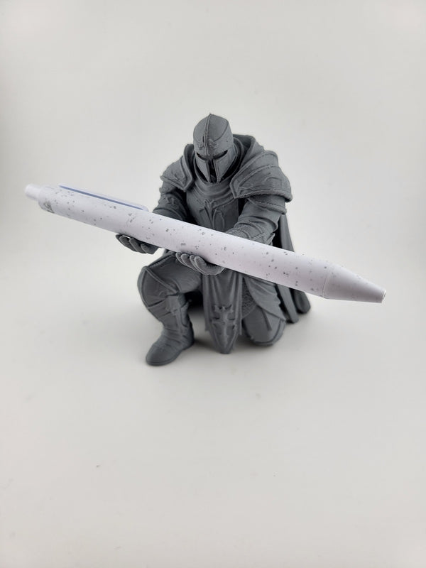 Medieval Knight Pen Holder - Armored Warrior Desk Organizer 3D Printed Gift