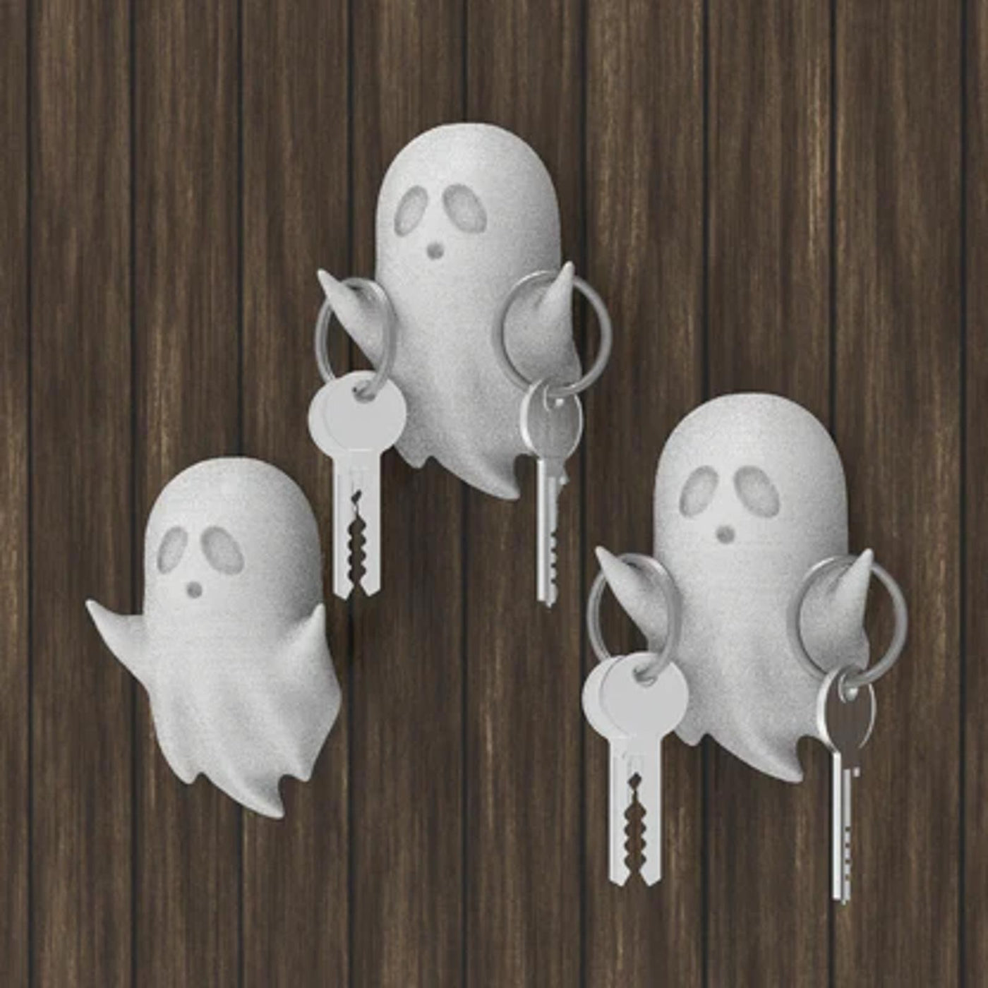 Spooky Ghost Key Holder Wall Mount - Cute Halloween Key Hook Unpainted