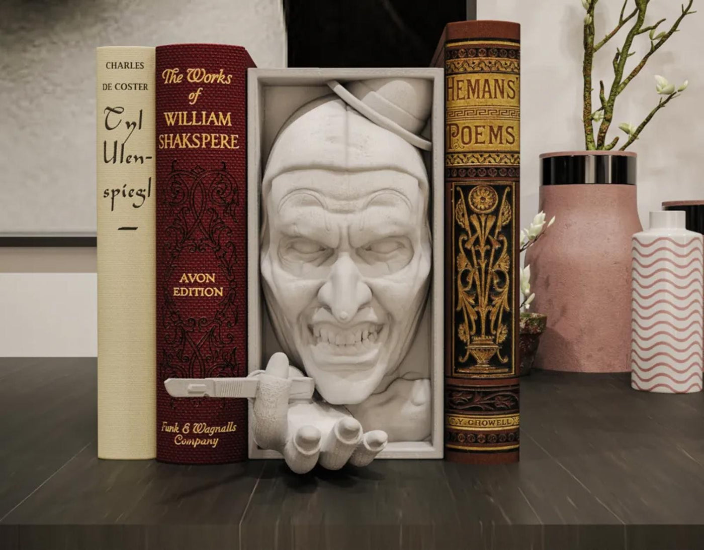 Art the Clown Inspired Book Nook & Wall Mount - Terrifier Slasher Decor