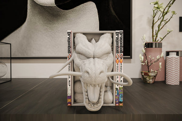Shenron Manga Nook 3D Printed Dragon Head Bookend Manga Book Holder Statue