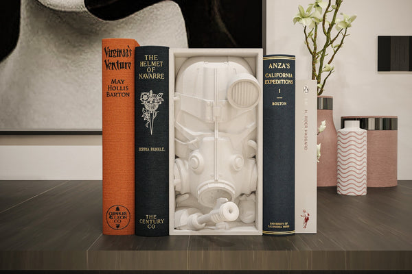 Power Armor Inspired Book Nook - Fallout 3D Printed Bookshelf Insert Unpainted