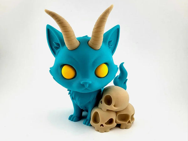 Hell Kitty Supreme Demon Cat Figure with Skulls - Halloween Horror Decor