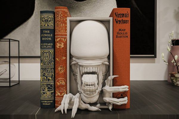 Alien Xenomorph Inspired Book Nook & Wall Mount - Sci-Fi Horror Decor Unpainted