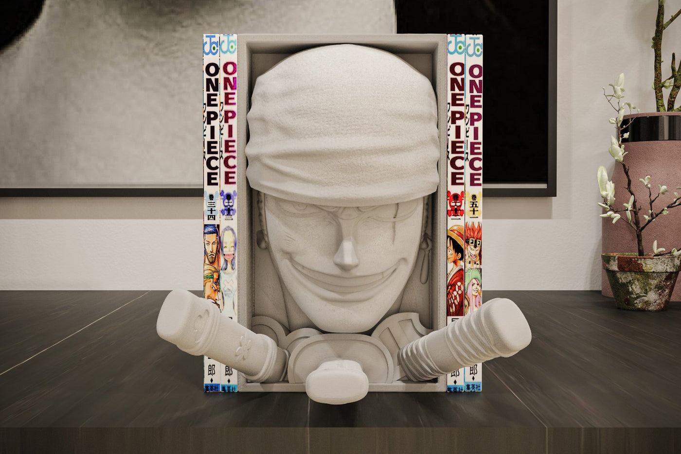 Roronoa Zoro Inspired Manga Nook - One Piece Unpainted 3D Printed Shelf Insert