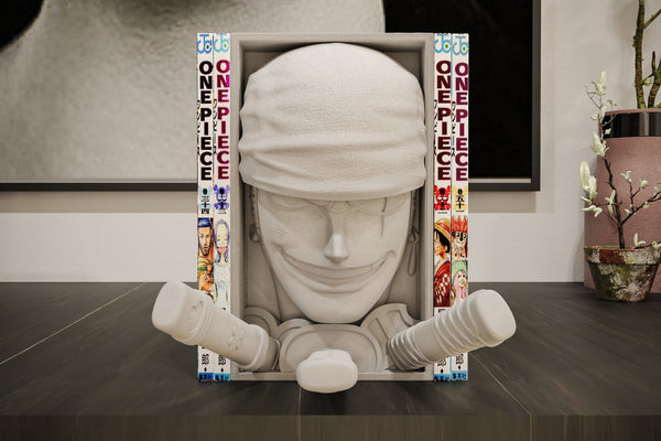 Roronoa Zoro Inspired Manga Nook - One Piece Unpainted 3D Printed Shelf Insert