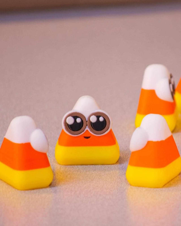 4 x Cute Candy Corn Figurine - Kawaii Halloween Desk Decor