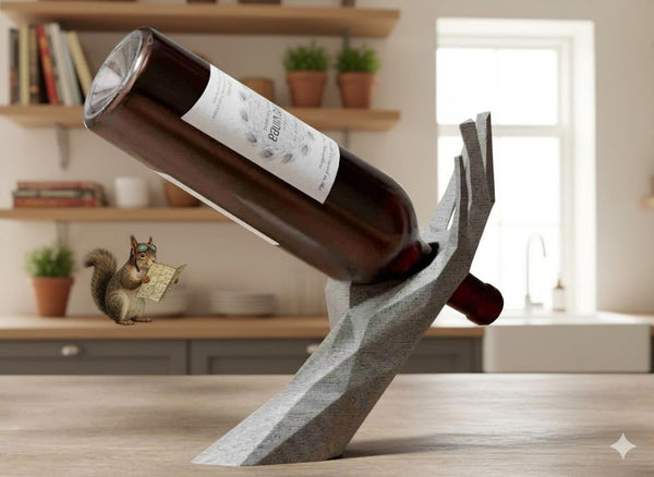 VinoGrace Geometric Hand Wine Holder - Gravity-Defying Low Poly Bottle Stand