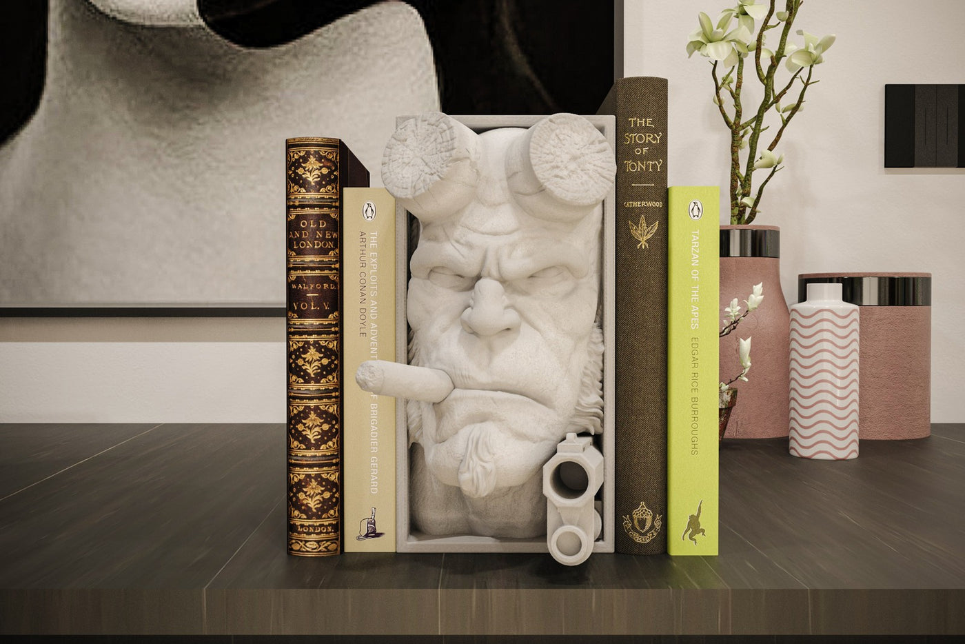 Hellboy Inspired Book Nook - 3D Printed Bookshelf Insert Unpainted