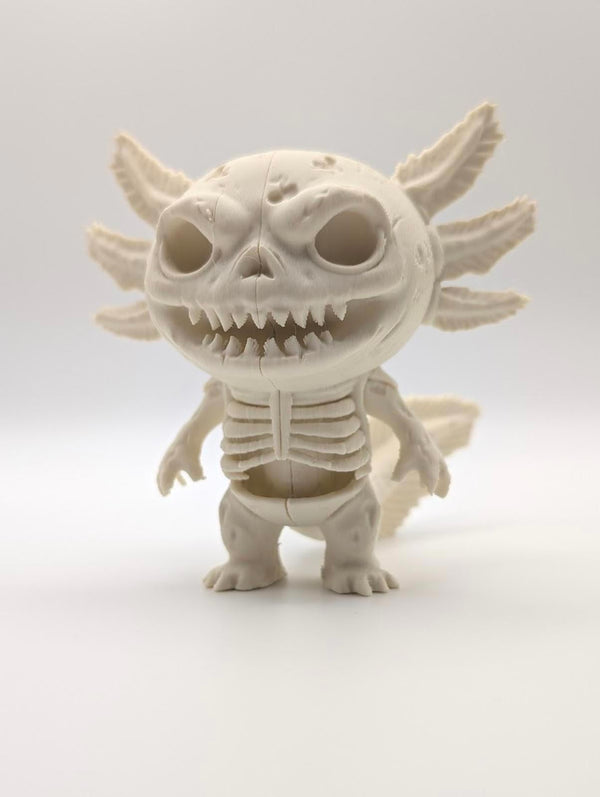 Spooky Axolotl Skeleton Figure - Halloween Horror Decor