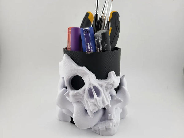 Skulls Pen Holder - Spooky Halloween Desk Organizer