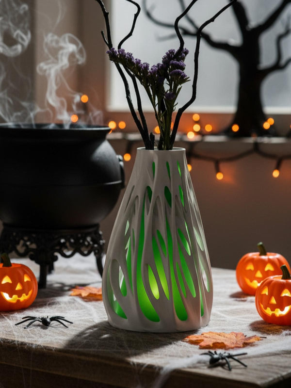 Skeletal Weave Vase - Printed Ghostly Decor