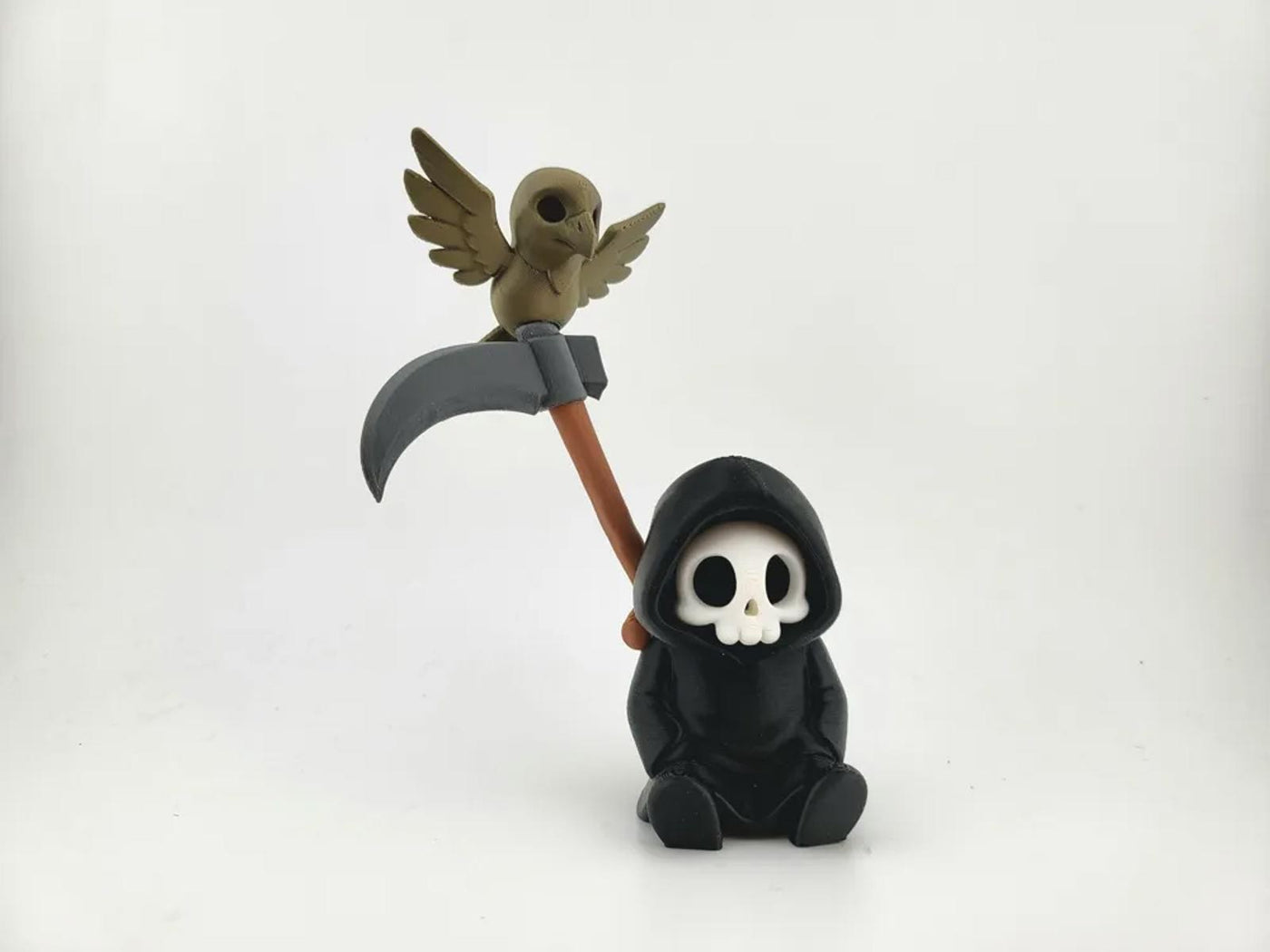 Grim Reaper with Owl Companion - Morbidly Adorable Desk Decor
