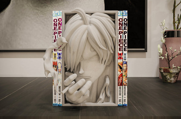 Sanji Inspired Manga Nook - One Piece Unpainted 3D Printed Shelf Insert