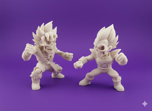 Goku & Vegeta Inspired Skeleton Figures - DBZ Halloween Rivals