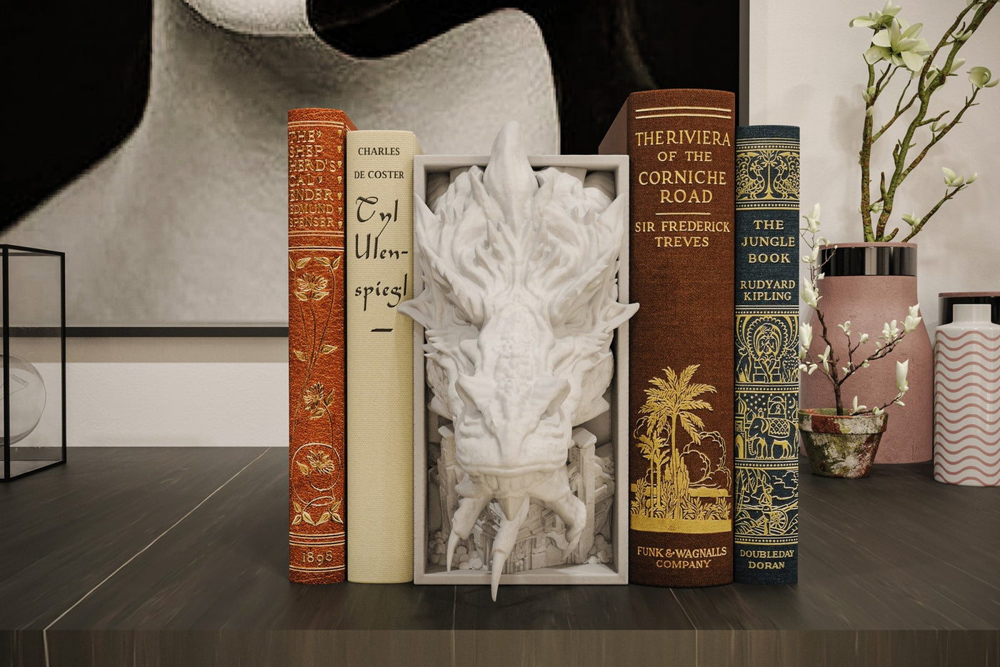 Smaug the Magnificent - Dragon Hoard Inspired Book Nook & Wall Mount Unpainted