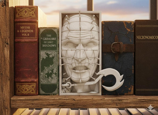 Pinhead Hellraiser Inspired Book Nook & Wall Mount - Cenobite Horror Decor