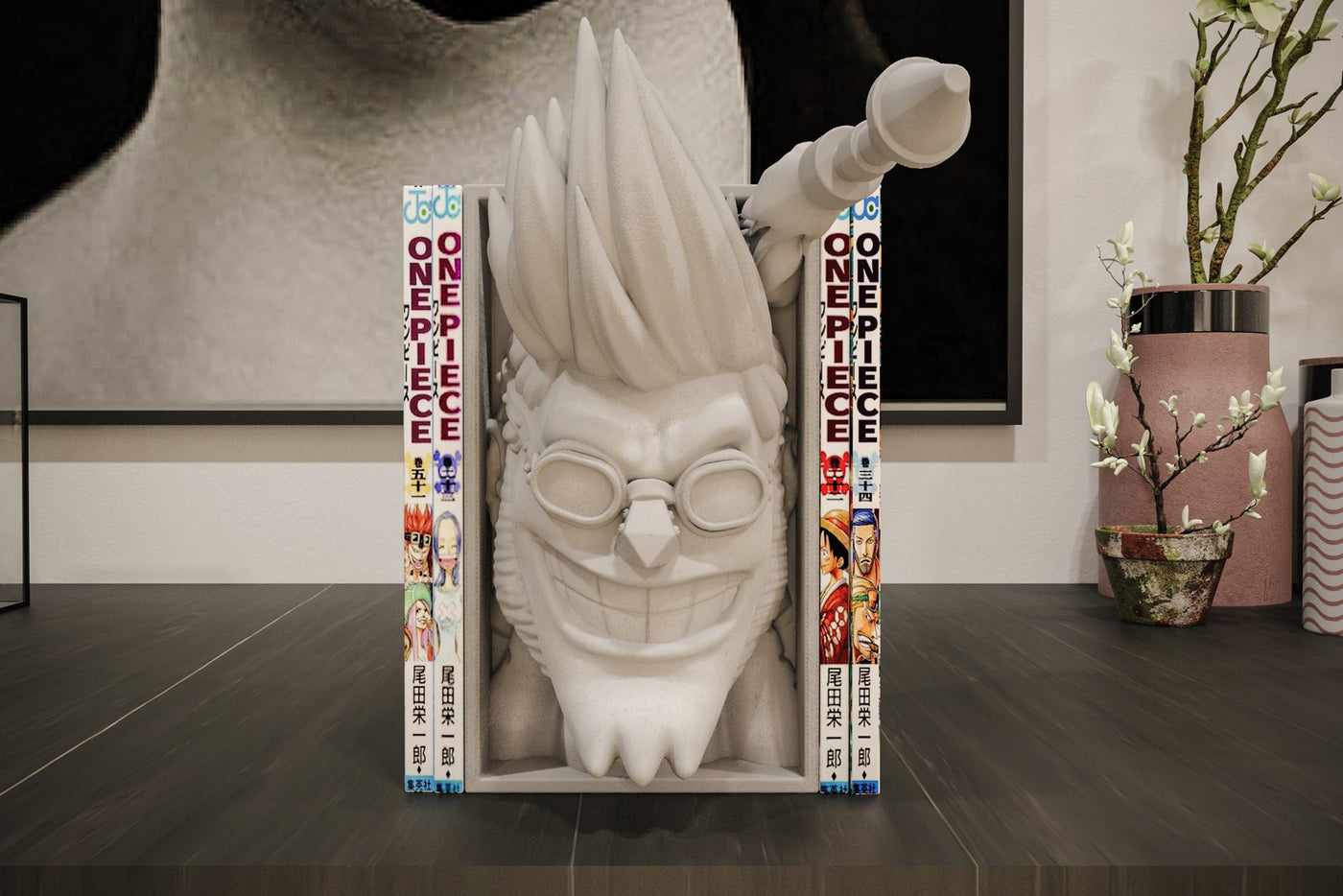 Franky Inspired Manga Nook - One Piece Unpainted 3D Printed Shelf Insert