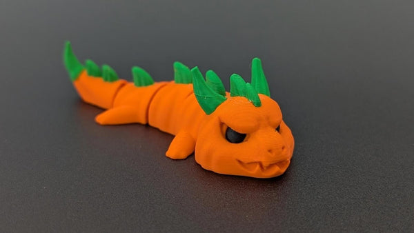 The Pumpkin Dragon - Articulated Fidget Toy & Halloween Keychain