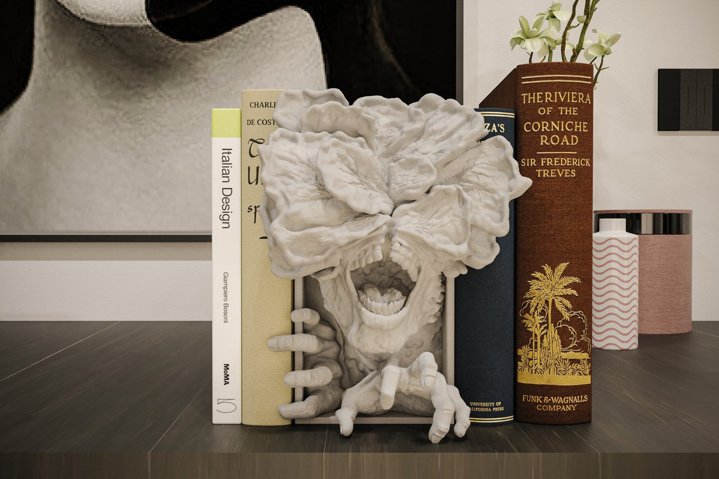 The Last of Us Clicker - Fungal Horror Inspired Book Nook & Wall Mount Unpainted