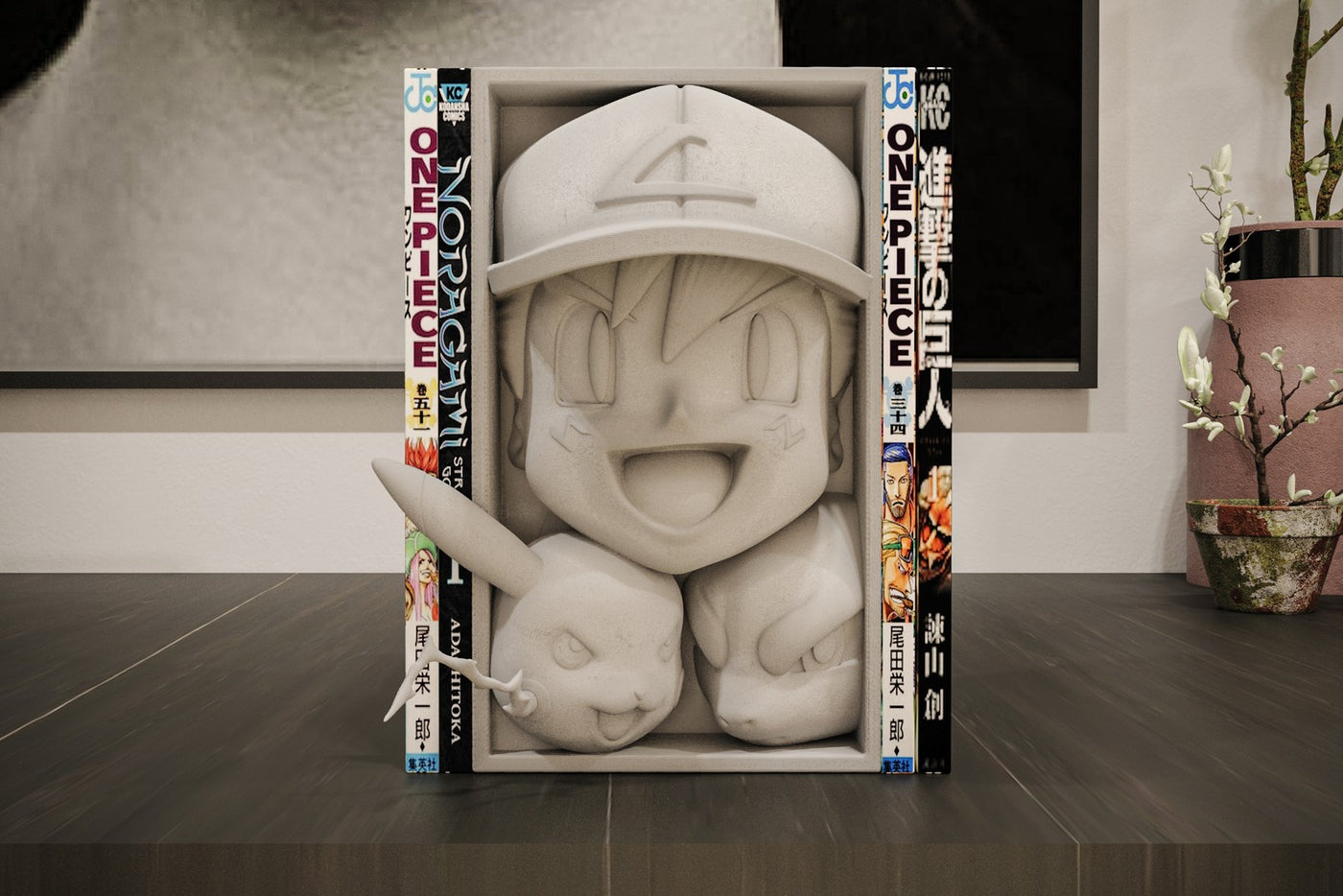 Pokemon Inspired Manga Nook - 3D Printed Shelf Insert Unpainted