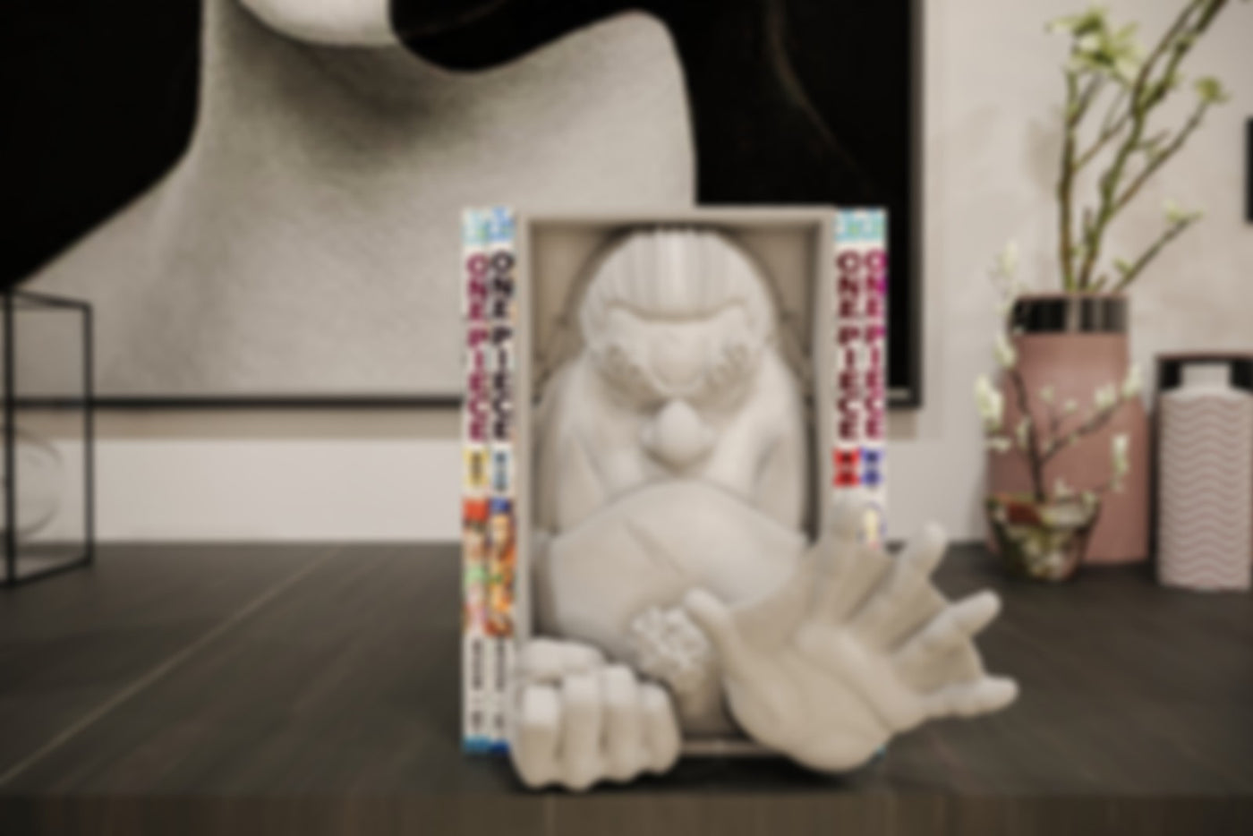 Jinbei Inspired Manga Nook - One Piece Unpainted 3D Printed Shelf Insert