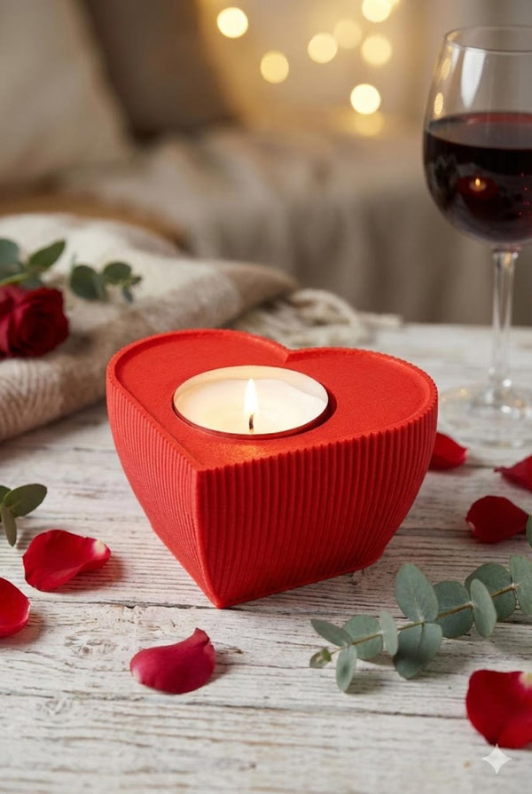 Heart Tealight Holder - Romantic Valentine's Day Decor & Candle Centerpiece