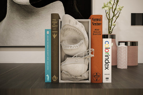 Jaws Inspired Book Nook 3D Printed Shark Wall Mount Bookshelf Insert Gift