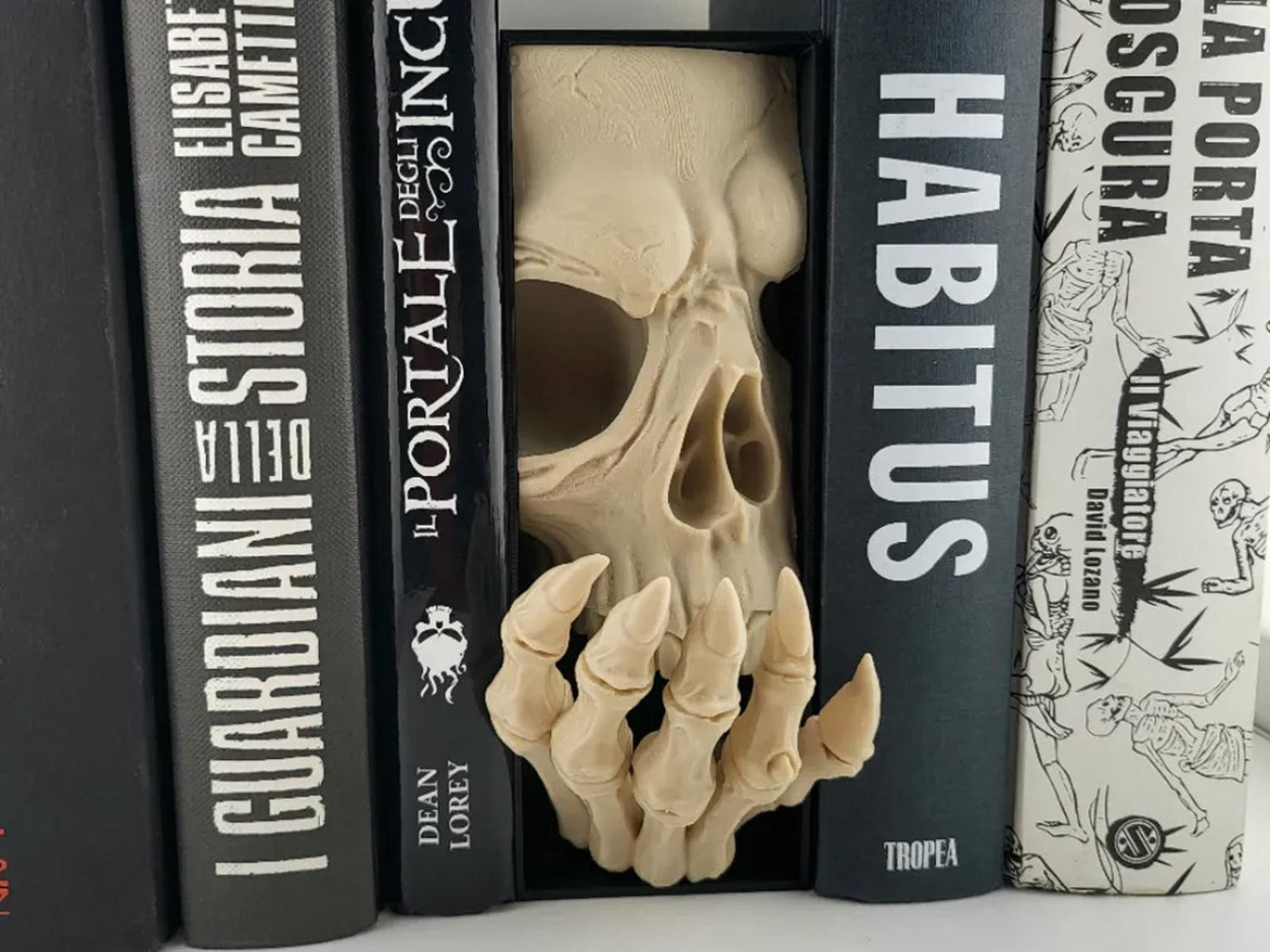 Creeping Skeleton Hand Book Nook & Wall Mount - Horror Skull Decor Unpainted