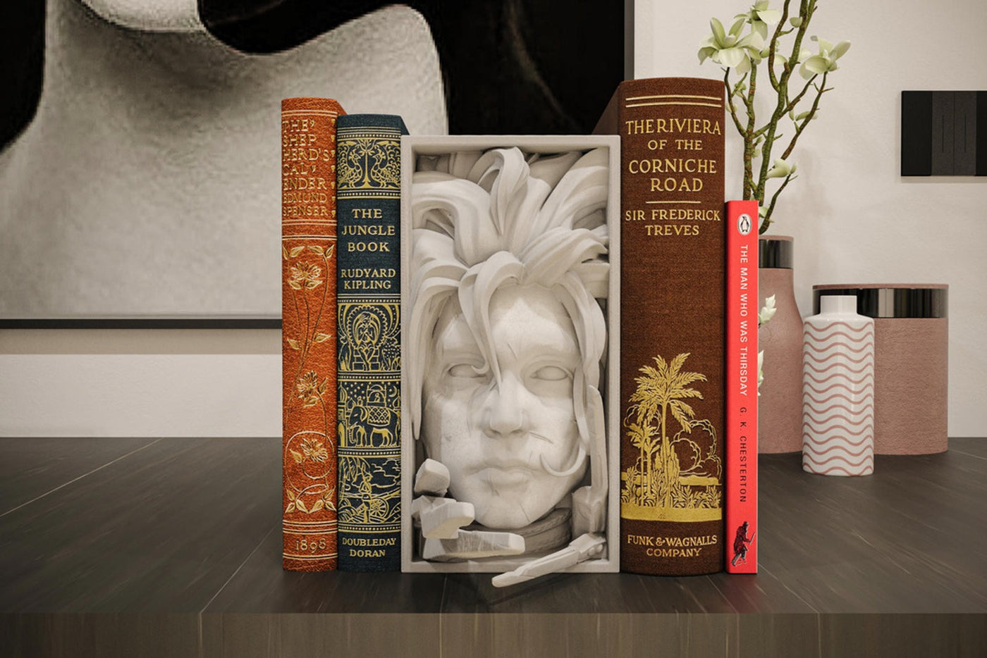 Edward Scissorhands Inspired Book Nook & Wall Mount - Gothic Topiary Decor