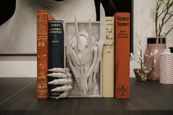 Sauron Book Nook LOTR Bookend Diorama 3D Printed Lord of the Rings Decor