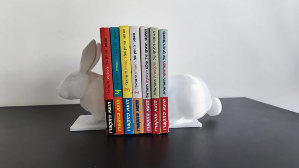 Minimalist Rabbit Bookends - 3D Printed Bunny Bookshelf Decor