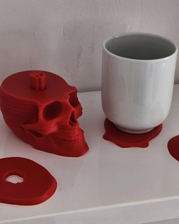 Skull Coaster Set - Disassembled Head & Secret Compartment